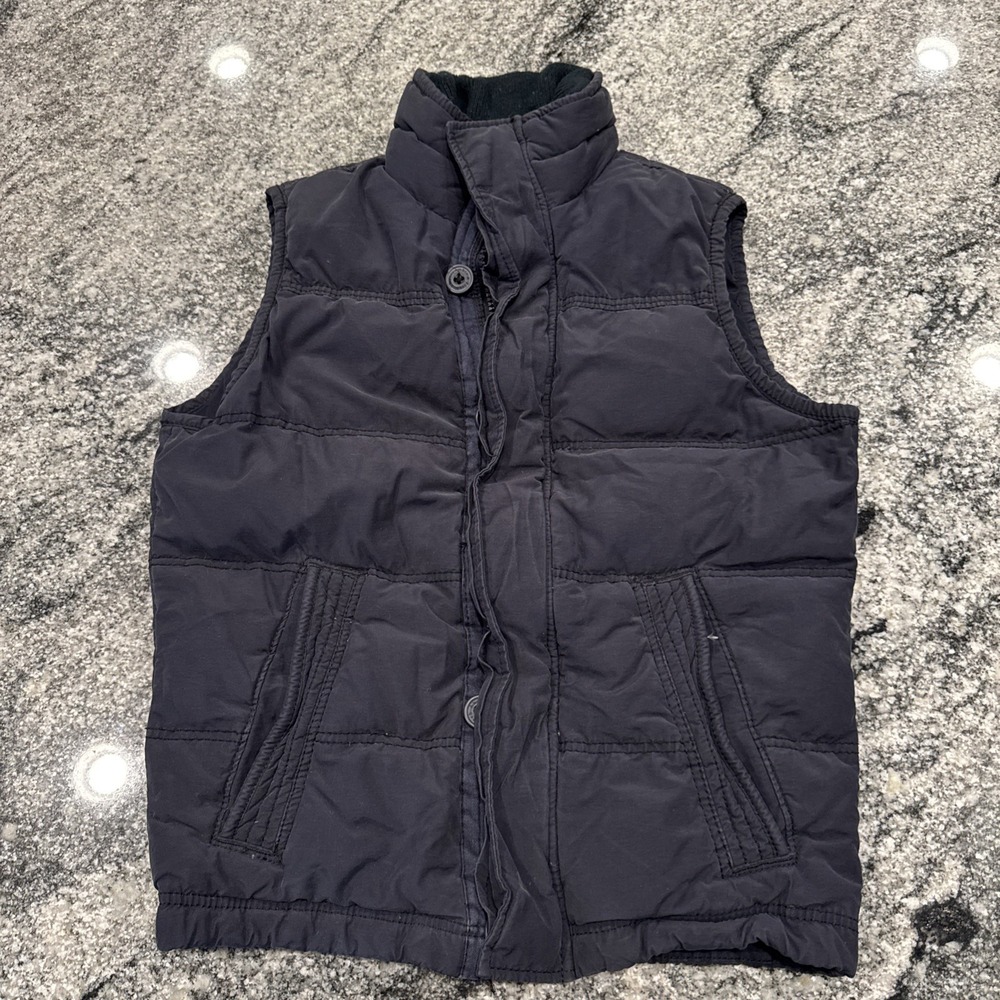 Vintage Y2K Abercrombie & Fitch Summit Rock Goose Down Vest Size Small Navy Blue